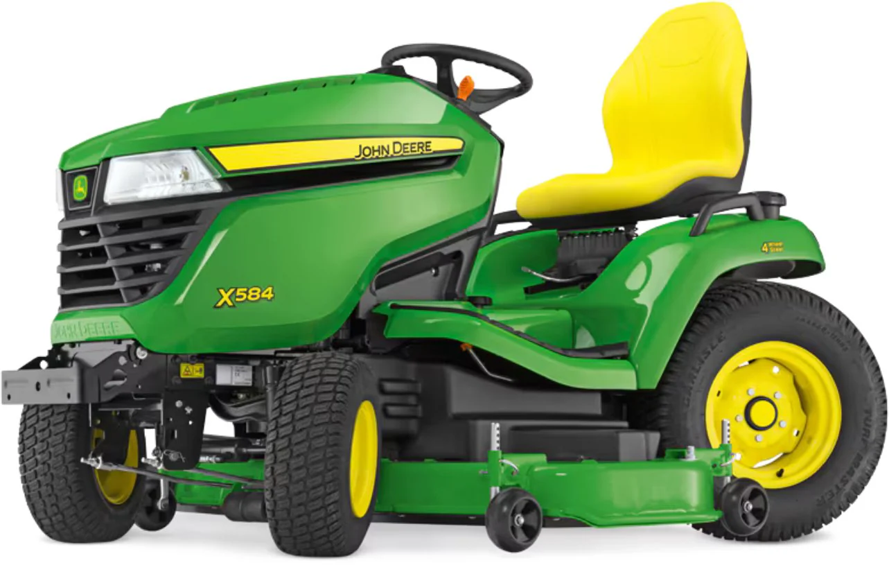 John Deere Rasentraktor X584 mit 122 cm Accel Deep Mähwerk – Modell 2025